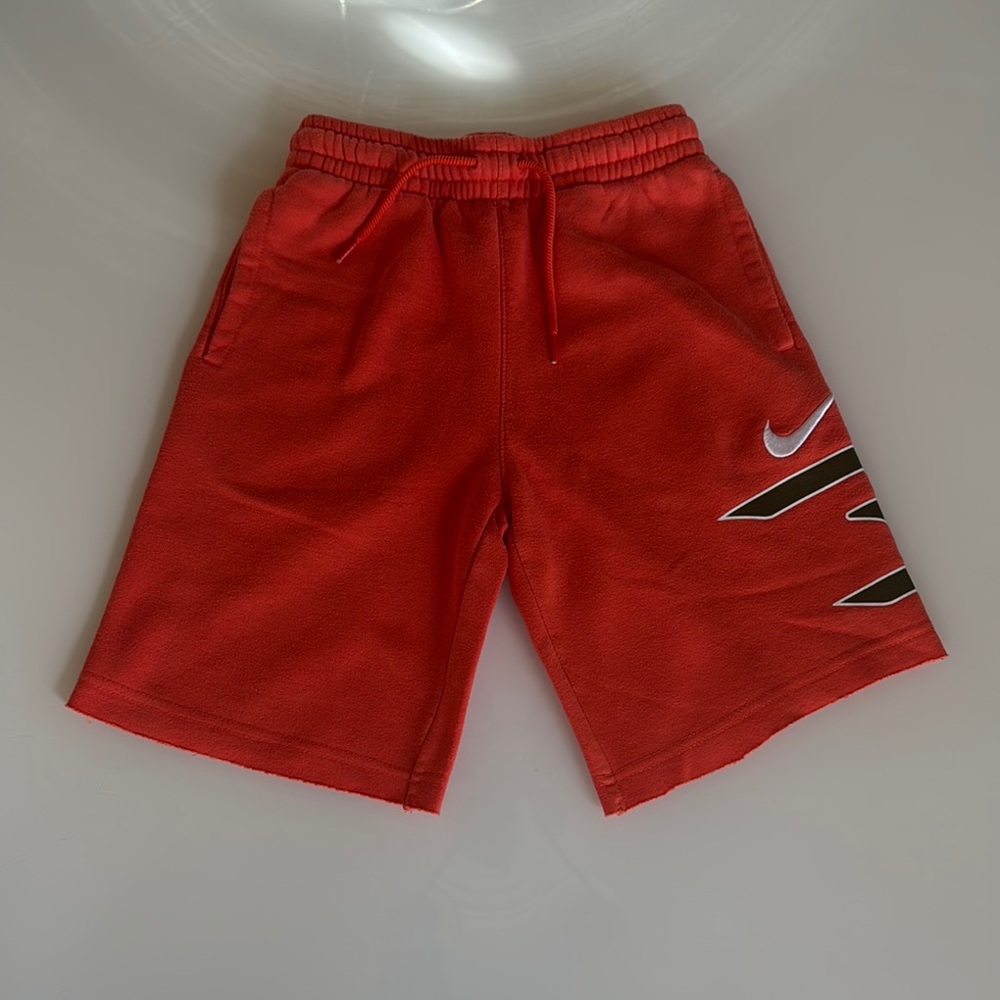 Nike Orange Athletic Shorts with Elastic Waistband with Green details